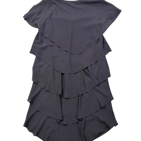 Patra Womens Black Polyester Tiered Cocktail Dress Embellished V-Neck Size 16W
