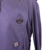 Navy Double-Breasted Womens Trench Coat Long Belted Cotton Blend Timele