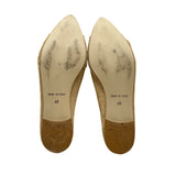 Avellini Women’s Beige Leather Bow Accent Slip-On Ballet Flats Size 9
