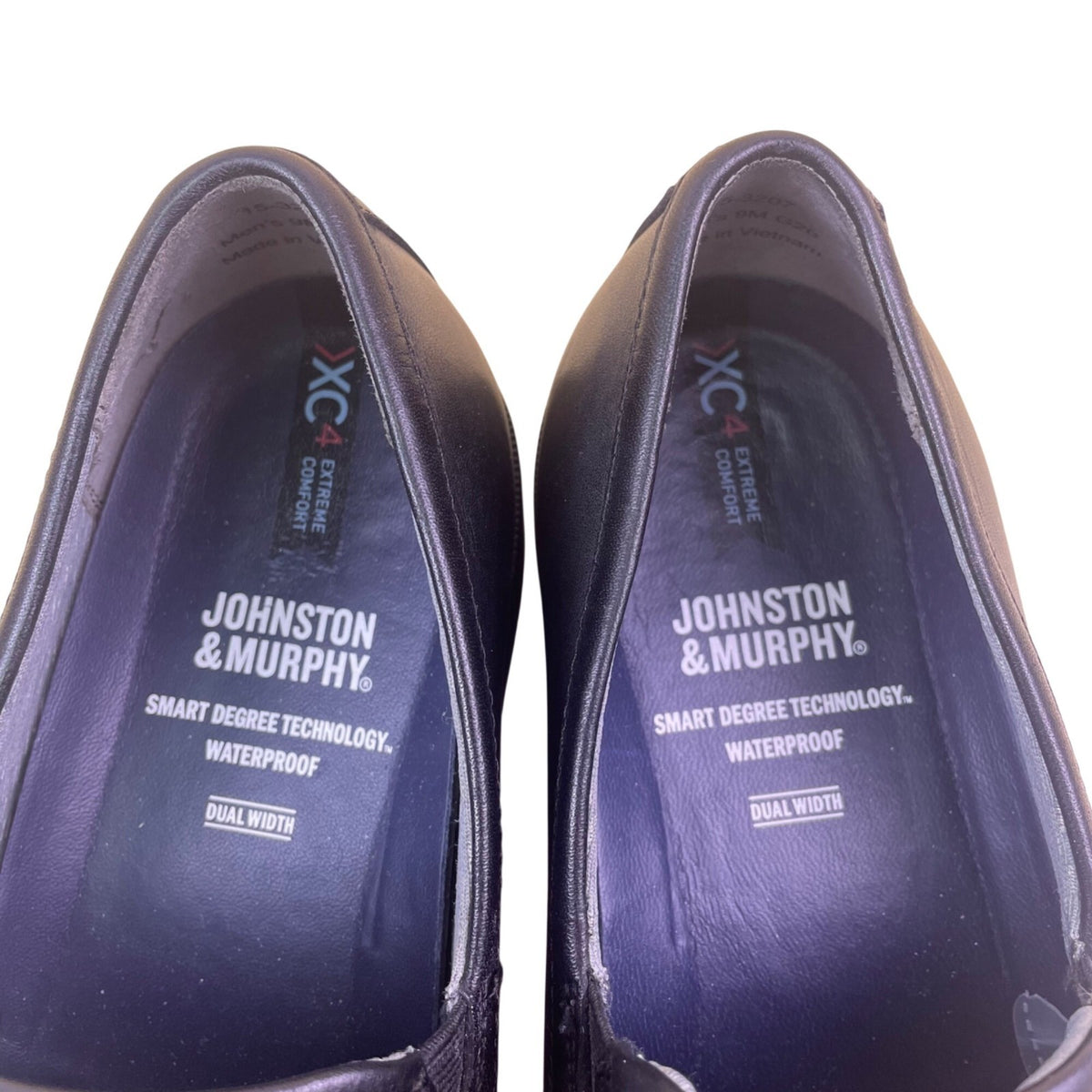 Johnston & Murphy Men’s Black Leather Dual Width XC4 Foam Penny Loafers Size 9M