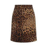 Rafaella Womens Animal Print Cotton Blend Stretch Skirt Petite Leopard Size 8P