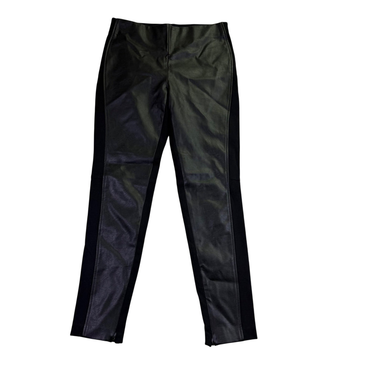 Lauren Ralph Lauren Womens Black Faux Leather-Front Stretch Pants Sizze 6