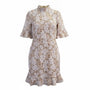 Pretty Little Thing Womens Beige Lace Floral High Neck Mini Dress Size US 6