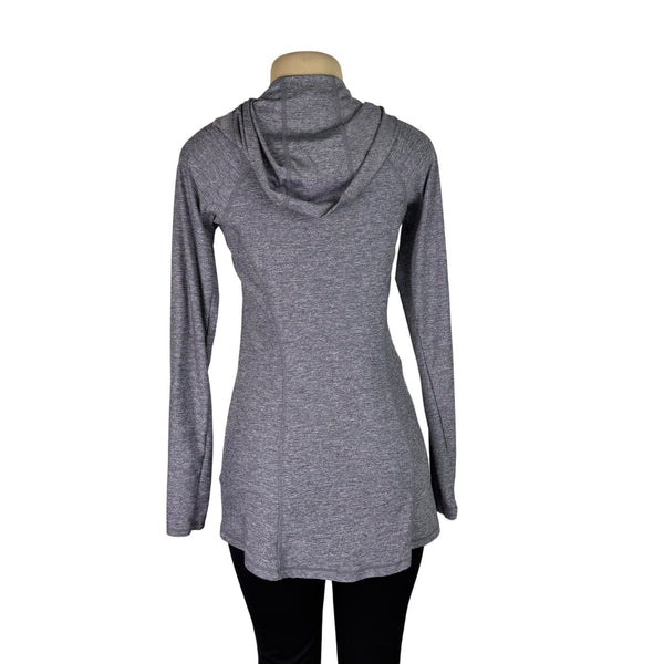 Athleta Women’s Gray Polyester/Nylon Hooded SweaterFull Zip Lightweight Size S