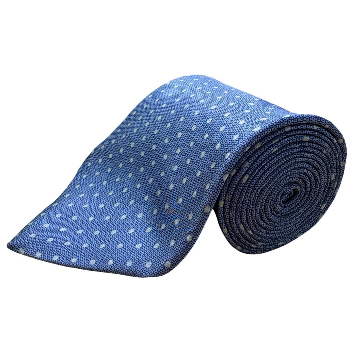 Nautica Mens Blue Silk Polka Dot Tie Made In Mexico Imported Necktie