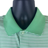 Donald Ross Mens Green Stripe Polo Shirt Classic Fit Lightweight Breathable New