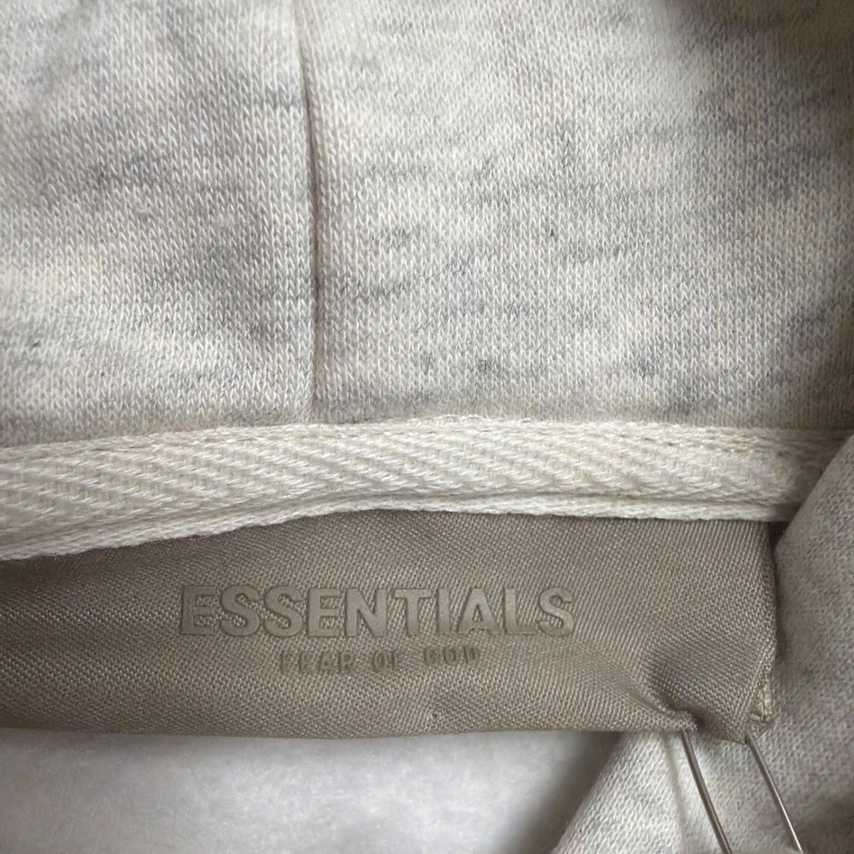 Fear Of God Essentials Mens Light Gray Cotton Pullover Hoodie Streetwear Sz XL