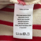 Lilla  P Womens Red / White Striped Dress 3/4 Sleeve Pockets Casual Sz XS
