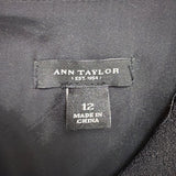 Ann Taylor Womens Black Sleeveless Shift Dress Keyhole Back Detail Size 12