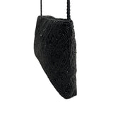Valerie Stevens Women's Black Beaded Shoulder Purse Sz S