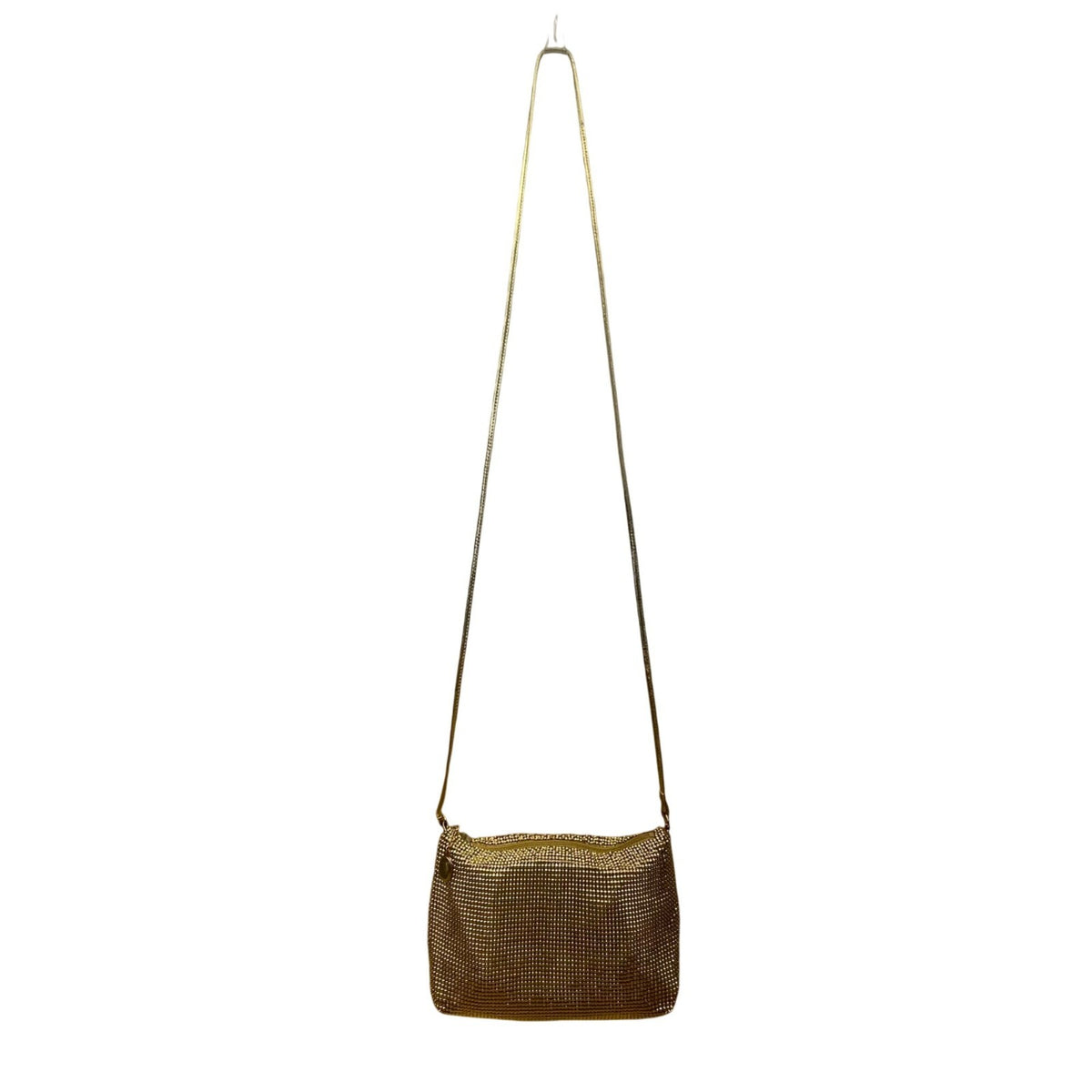 Whiting & Davis Women’s Gold Mesh With Adjustable Strap Crossbody Evening Bag