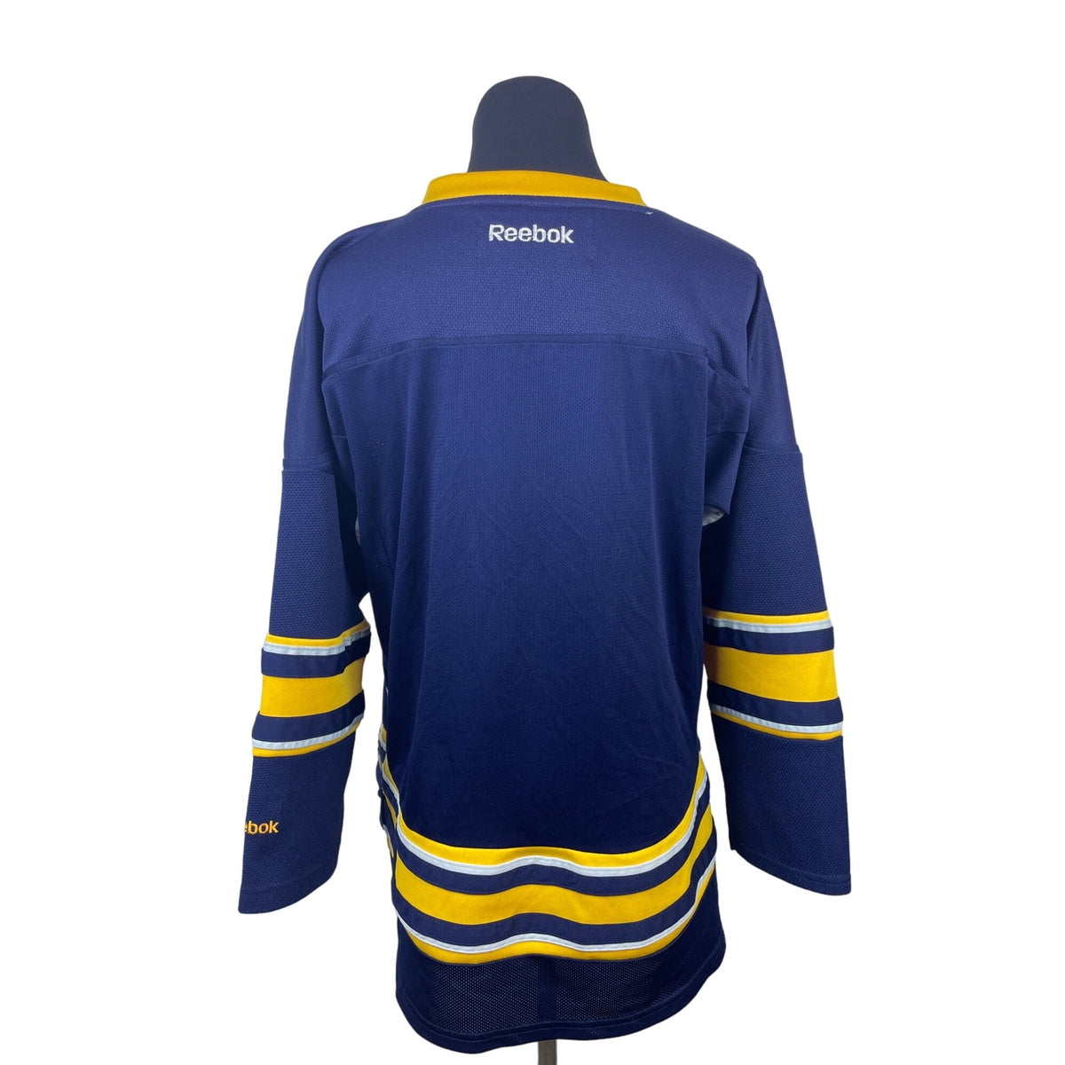 Reebok Buffalo Sabres Youth Boy's Navy Blue and Yellow NHL Jersey Sz L-XL