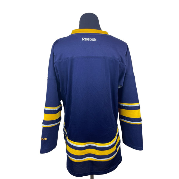 Reebok Buffalo Sabres Youth Boy's Navy Blue and Yellow NHL Jersey Sz L-XL