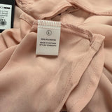 Fashion Nova Womens Pink Long-Sleeve Blouse Draped Front Flowy Hem Sz L