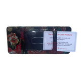 Lodis Women’s Black Multicolor Floral Print Leather RFID Snap Closure Wallet
