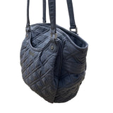Vera Bradley Women’s Gray Quilted Nylon Zip Closure Double Strap Shoulder Bag