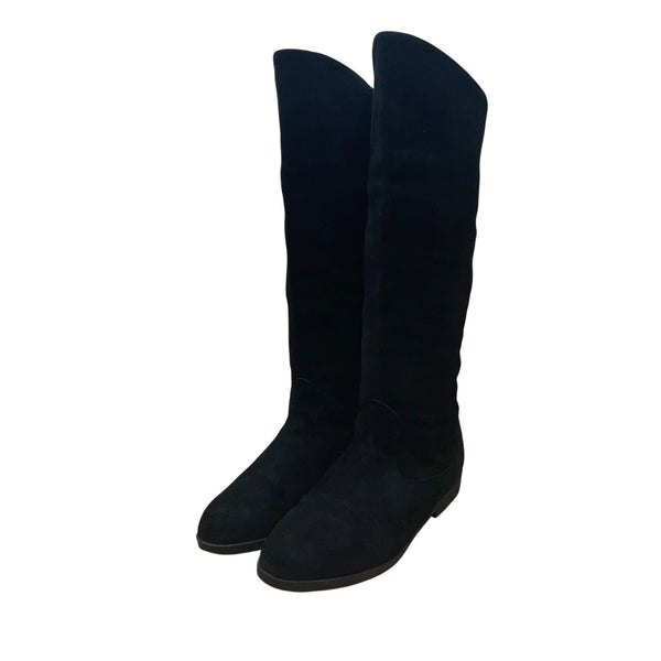 Jack Sprat Women’s Black Faux Suede Knee High Pirate Boots Size 7M