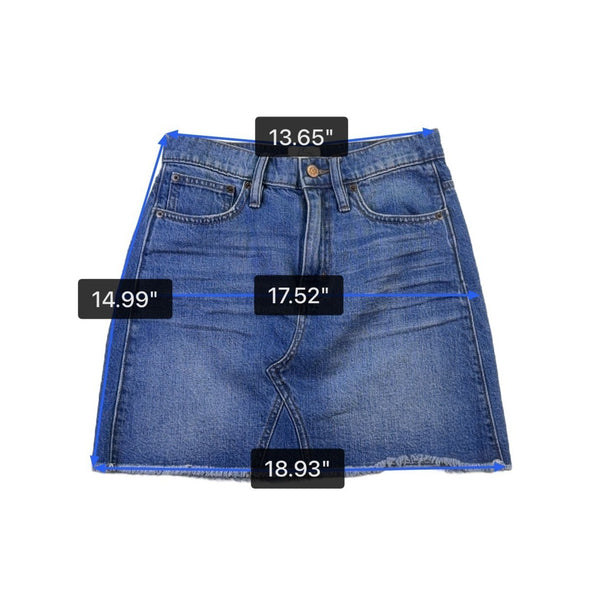 J. Crew Womens Blue Cotton Denim Mini Skirt Frayed Hem Casual Petite 25P