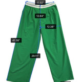 WAYF Womens Green Polyester Wide-Leg Pants Comfortable Elastic Waistband Size L