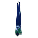 The Save The Children Mens Blue & Green Silk Baseball Print Tie Handmade Pattern