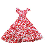 Lane Bryant Womens Red & White Cotton Blend Maxi Floral Dress Size 14/16 