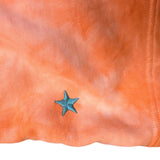 Nike Mens Orange Tie-Dye Shorts Embroidered Floral Star Design Casual Size S