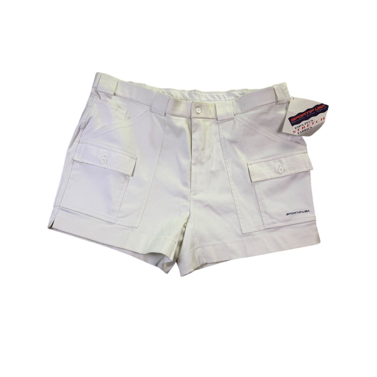 L.L Bean Sportif USA Mens White Cargo Shorts Comfortable Fit  Size L