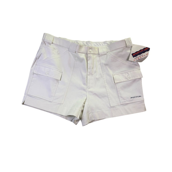 L.L Bean Sportif USA Mens White Cargo Shorts Comfortable Fit  Size L