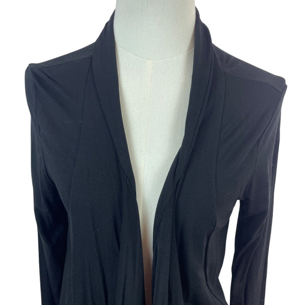 Urban Coco Womens Draped Open Front Cardigan Jacket Black Long Sleeve Sz M- New