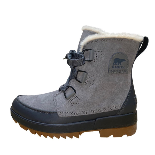 Sorel Women’s Gray Leather With Faux Fur Lining Waterproof Winter Boots Size 10