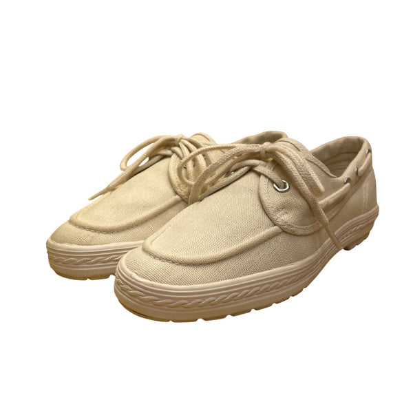 Keds Women’s Ivory Canvas Nautical Lace-Up Casual Top Siders Boat Shoes Size 5