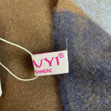 Unisex One Size Famuyi Cashmere Blue Brown White Plaid Shawls New
