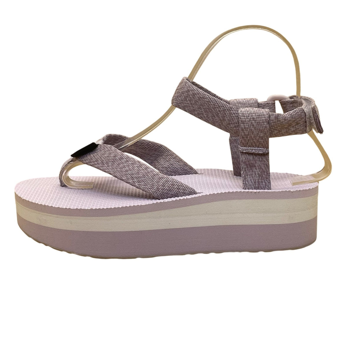 Teva Women’s Pink & White Adjustable Adhesive Straps Platform Sandals Size 6