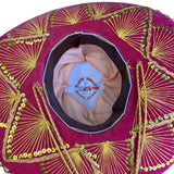 PIGALLE Unisex Red Felt Embroidered Mariachi Sombrero Gold Trim Sequin Accents
