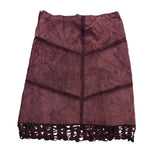 Arden B Womens Burgundy Leather Crochet Trim A-Line Skirt Size 6