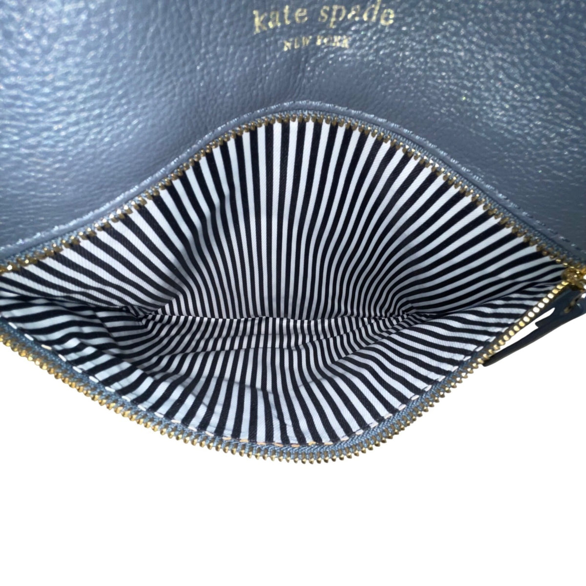 Kate Spade Women’s Gray Leather Adjustable Strap Front Zip Pocket Crossbody Bag