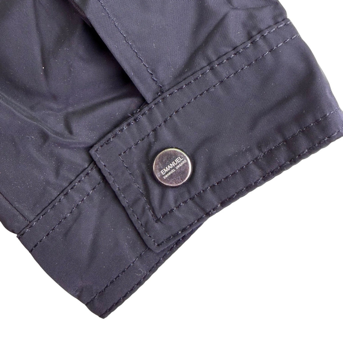 Emanuel Ungaro Mens Black Jacket With Zipped Pockets & Striped Lining Size M