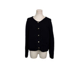 Cece Womens Black Cotton/Polyester Button-Front Cardigan Sweater Size M