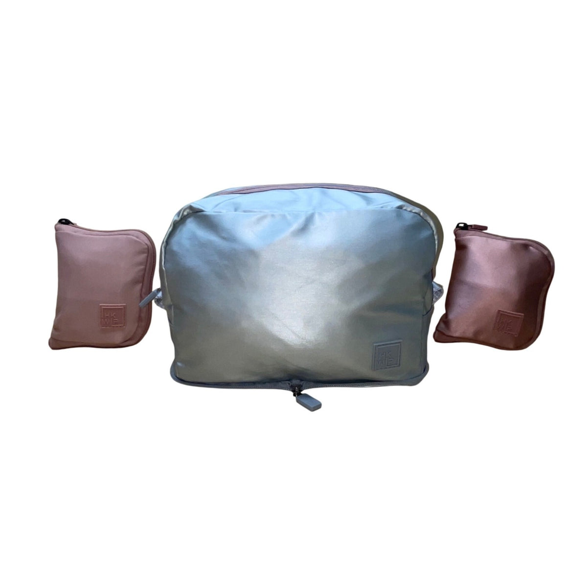 IHKWIP Women’s Rose Gold Nylon Adjustable Strap & Zipper Pockets Fanny pack
