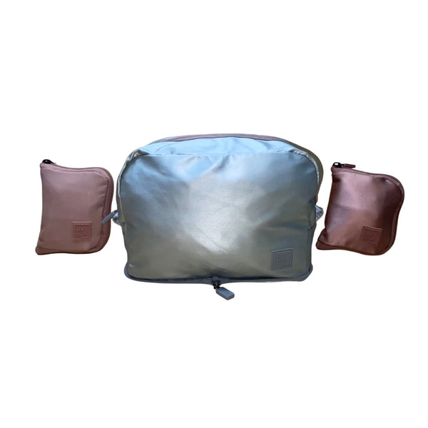IHKWIP Women’s Rose Gold Nylon Adjustable Strap & Zipper Pockets Fanny pack