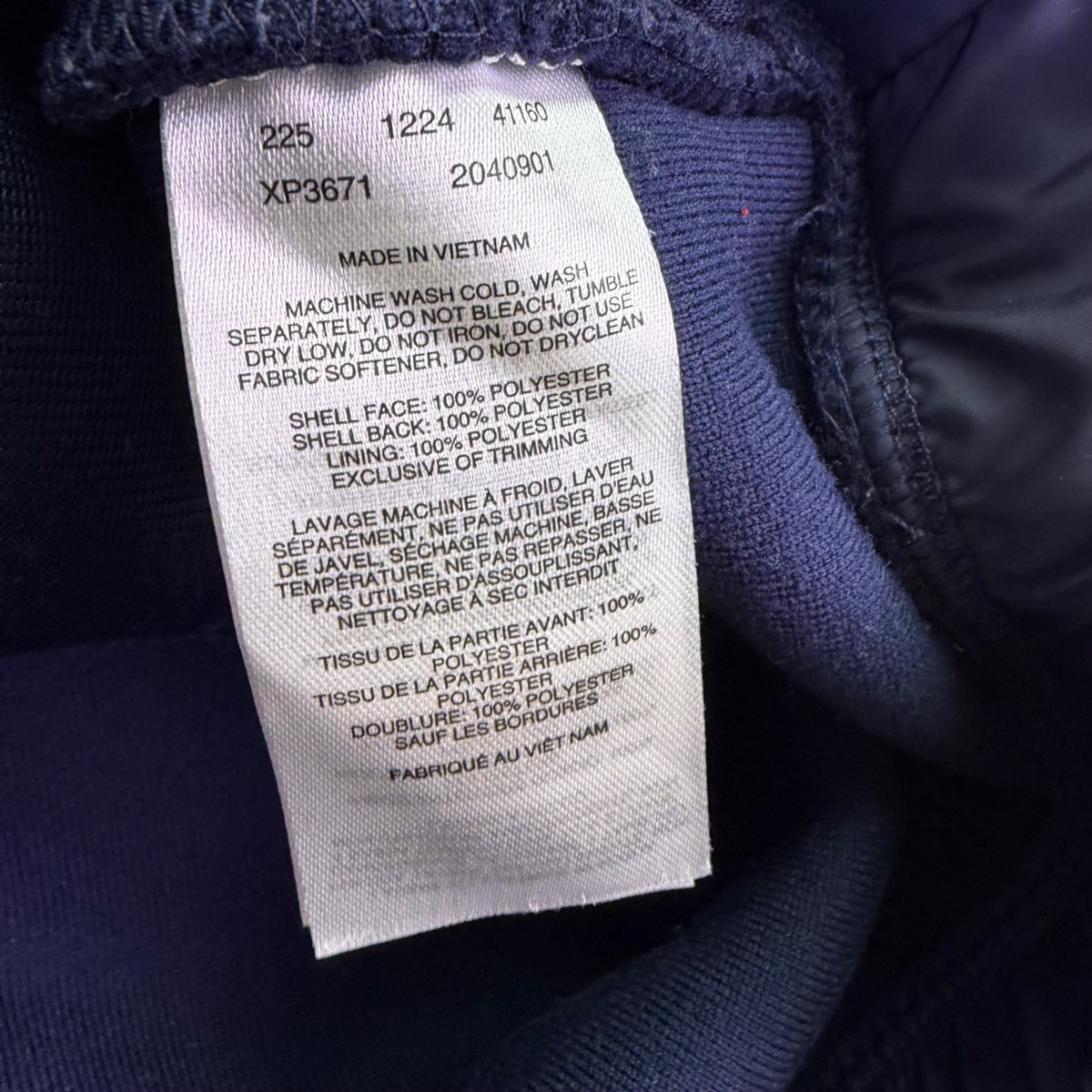 Columbia Womens Navy & White Half-Zip Fleece Pullover Warm Layer Sz L
