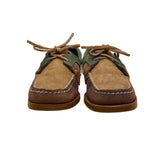 Sebago Women’s Brown & Green Leather 2 Eyes Docksides Boat Moc Toe Shoes Size 7.