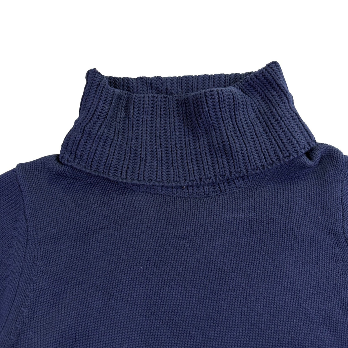 Bylyse Womens Navy Cotton-Blend Turtleneck Sweater Ribbed Knit Size M