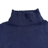 Bylyse Womens Navy Cotton-Blend Turtleneck Sweater Ribbed Knit Size M