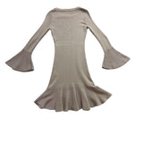 Boston Proper Womens Taupe Cotton Rayon Knit Dress Bell Sleeves Fit & Flare Sz X