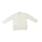 Alia Womens White Sweater With Metallic Gold Thread Pullover Style Sz S