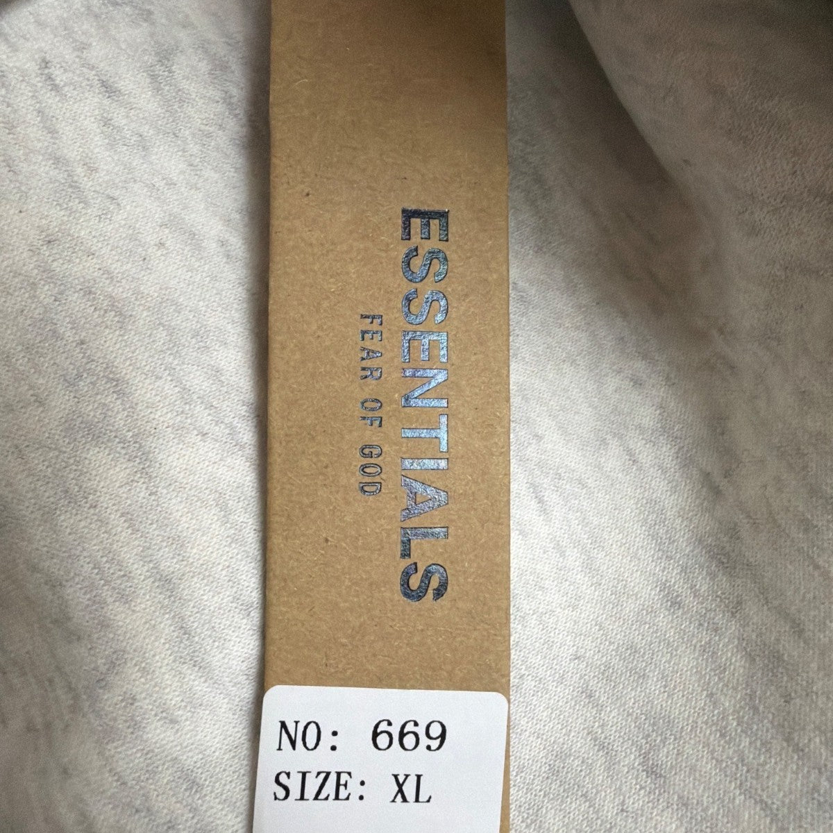 Fear Of God Essentials Mens Light Gray Cotton Pullover Hoodie Streetwear Sz XL