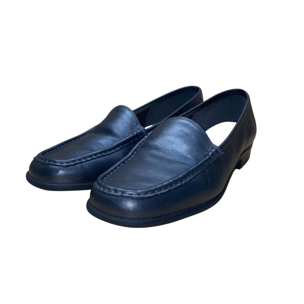 Nicole Women’s Gray Leather Slip On Square Toe Bing Loafers 7.5M