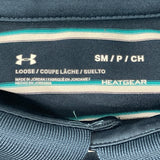 Under Armour Mens Navy Striped HeatGear Polo Shirt Loose Fit Size S