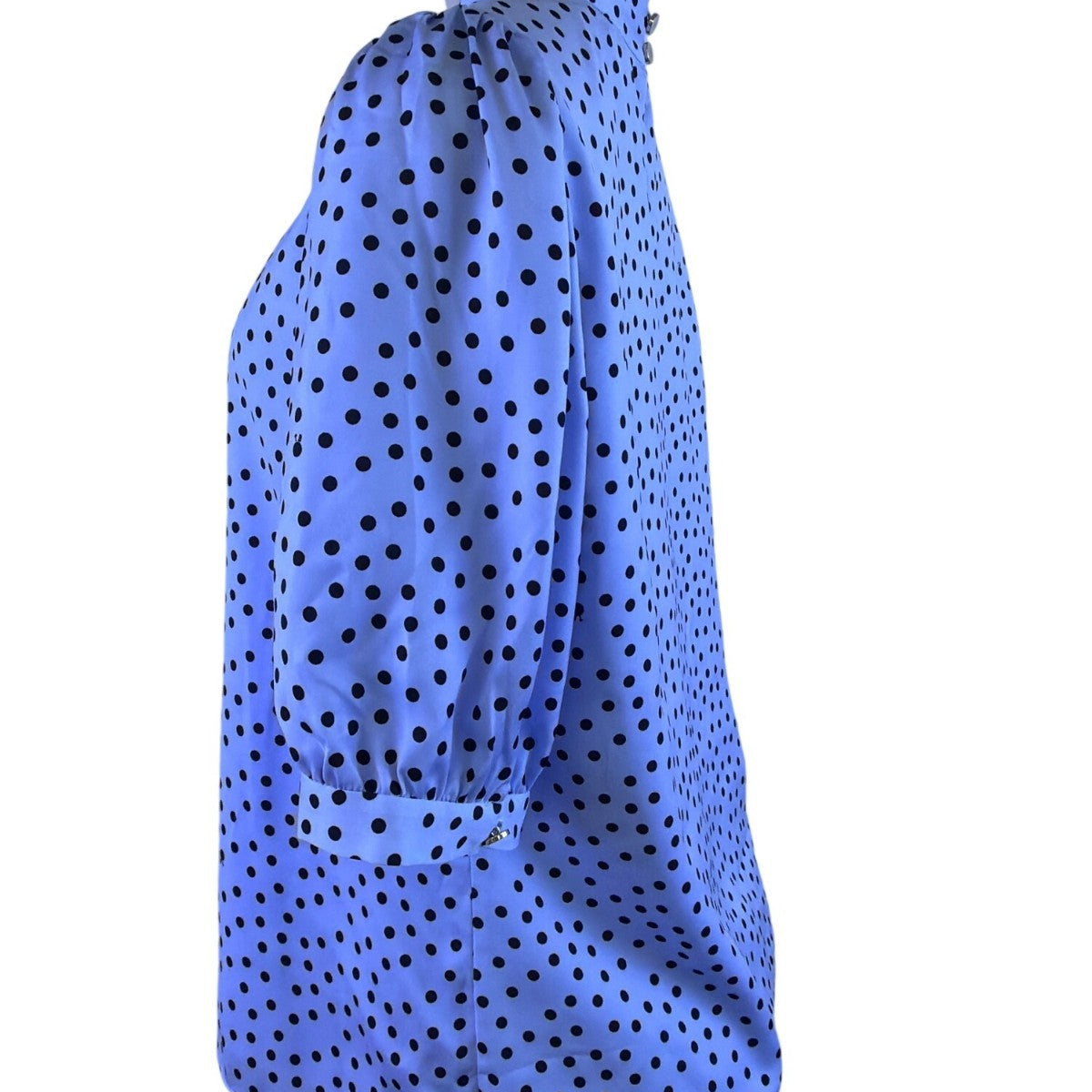 Ted Baker Womens Light Blue & Black Polka Dot Blouse Elegant Style Size 2
